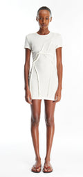 Papper T shirt mini dress- Cream