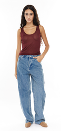Moa high waist wide leg jeans- Light Denim