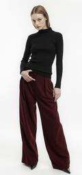 Elena turtleneck knit top- Black
