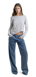 Light cotton long sleeved T shirt - gray