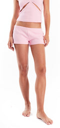 Luna rib shorts- baby pink
