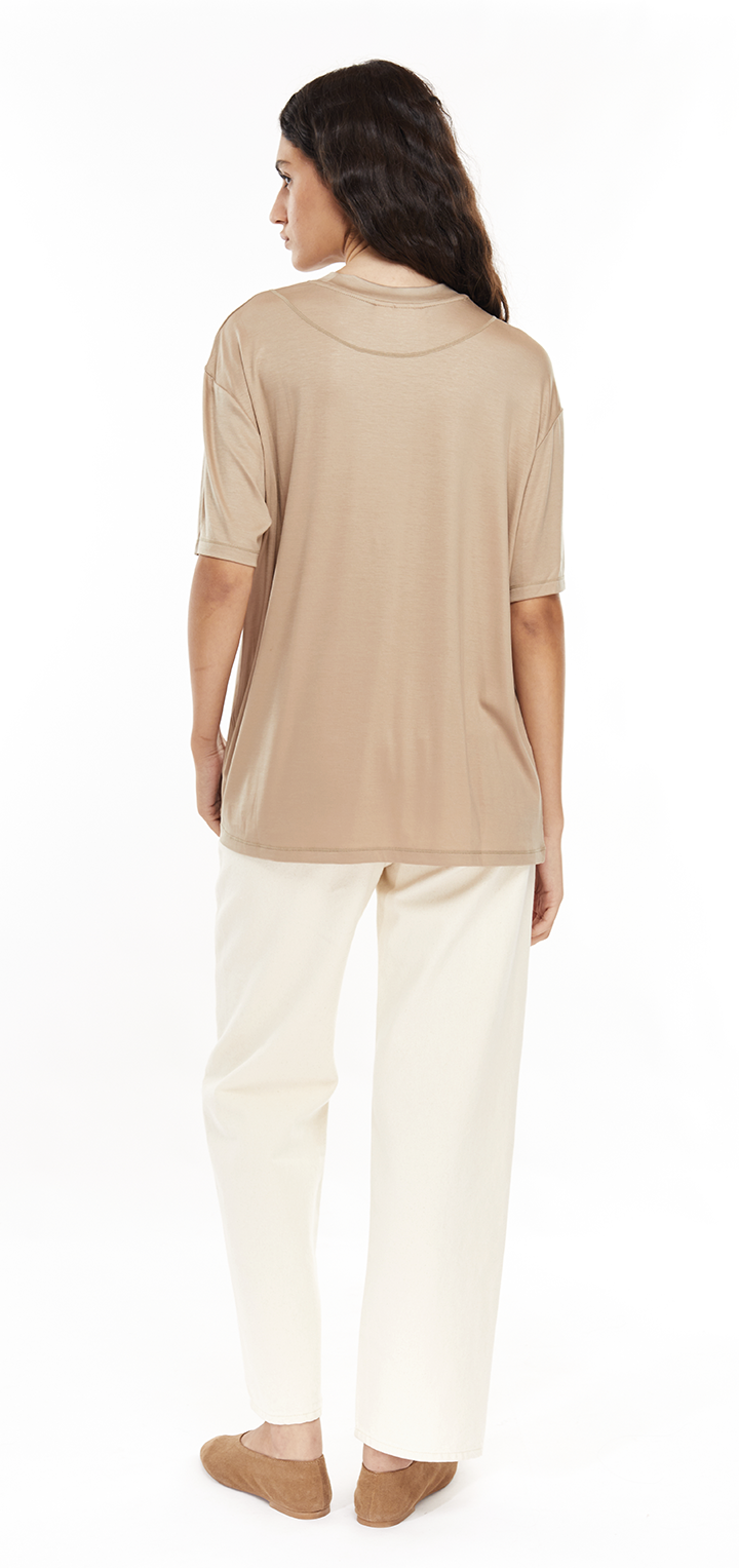 Moa High waist straight leg denim- Beige Denim