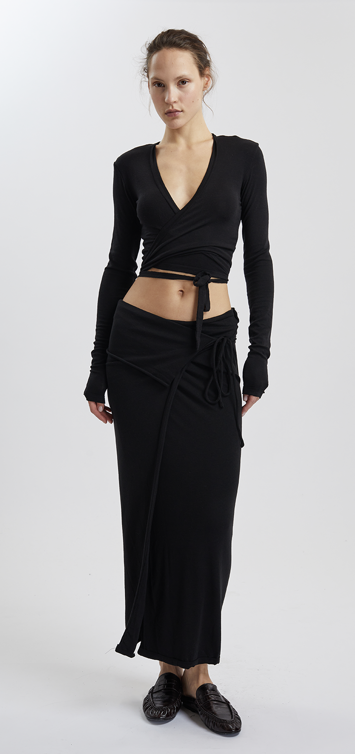 Papper wrap top - Black