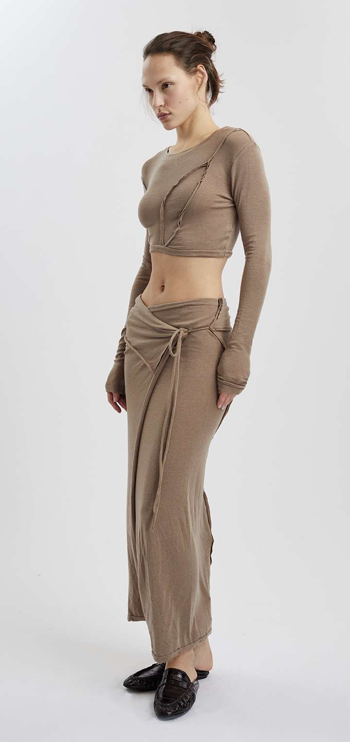 Papper crop top- Brown