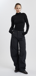 Papper Turtleneck long sleeves shirt - Black