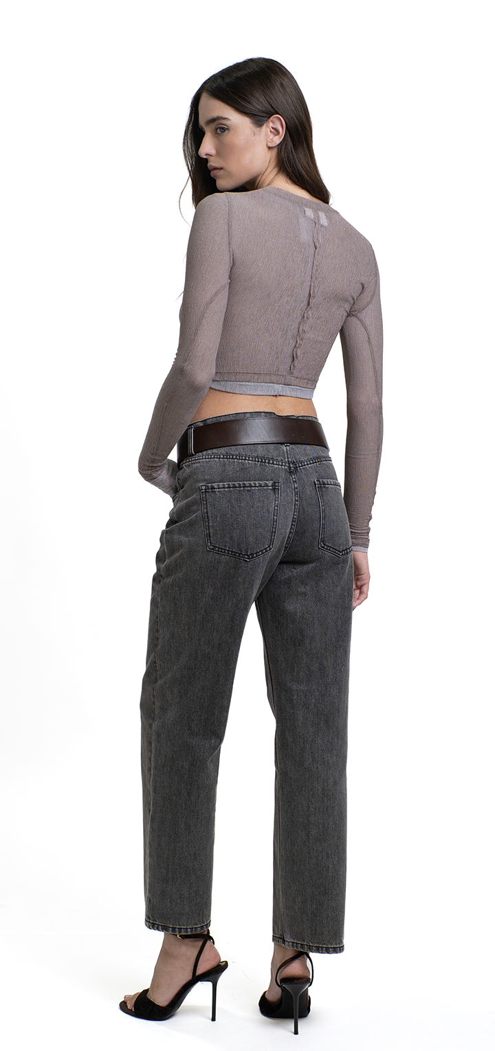 Light knit crop top - Beige