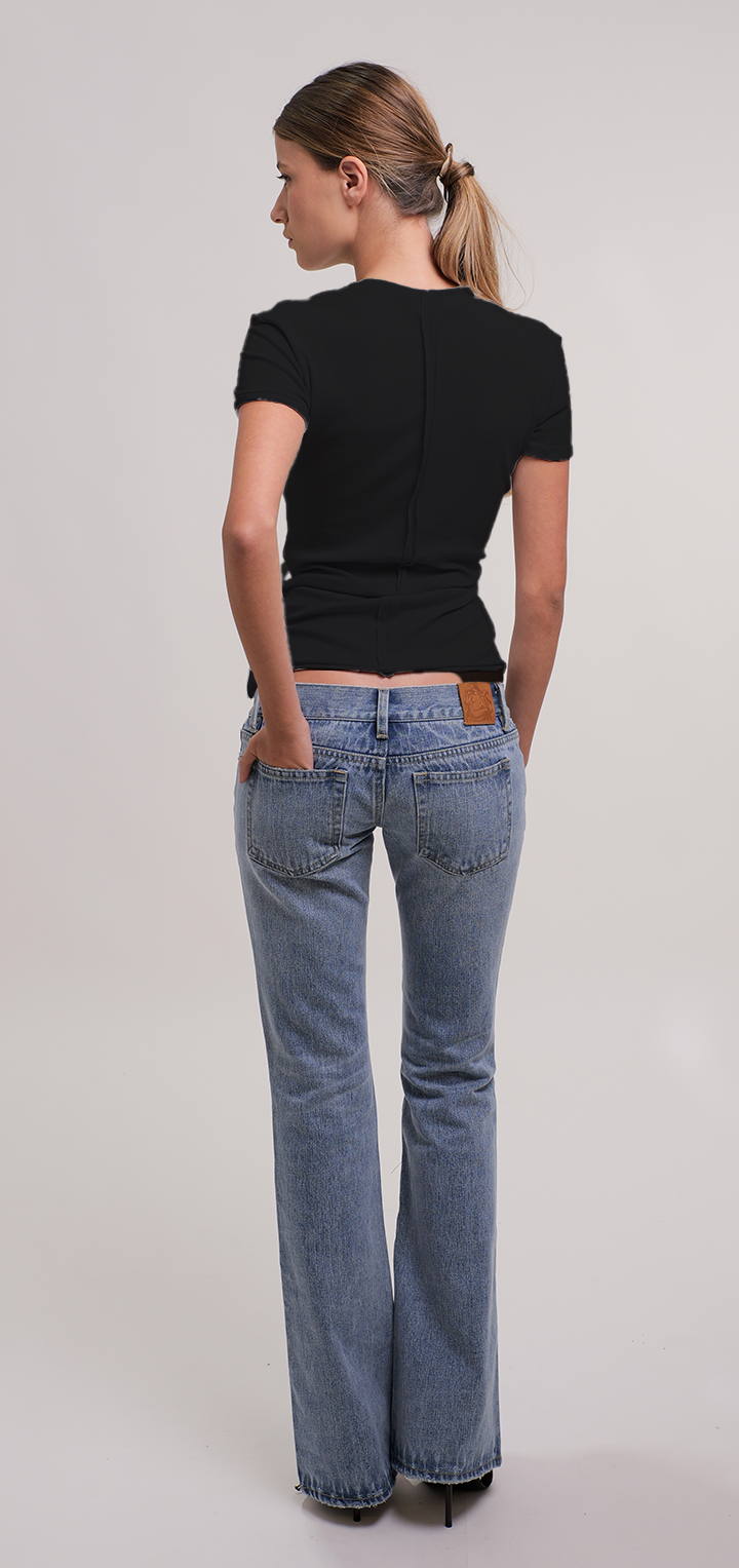 Papper ripple T shirt- Black