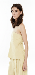 Sana strapless linen top- Yellow